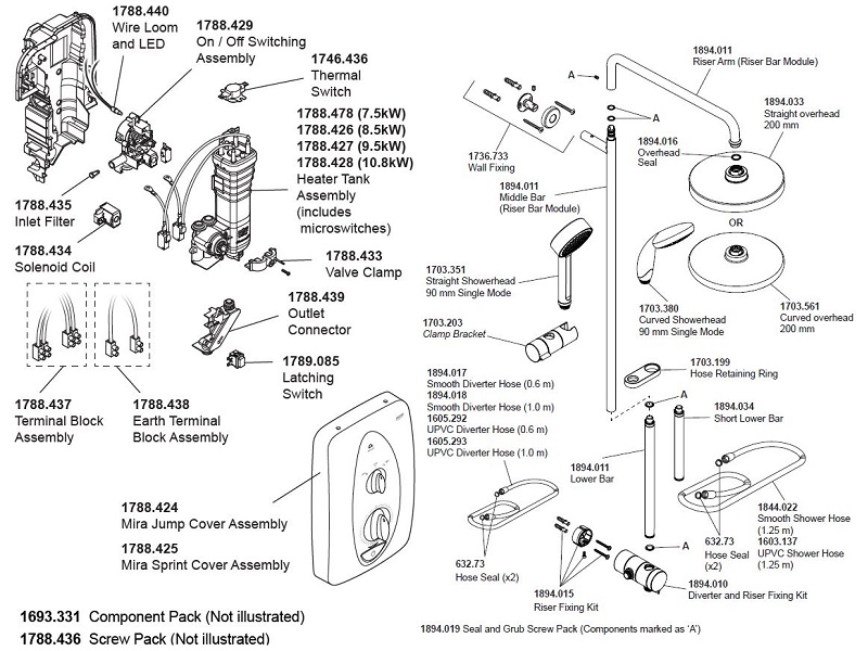 Mira Jump Dual Thermostatic Electric Shower 10.8kW White/Chrome