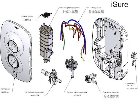 AKW iSure electric shower spares