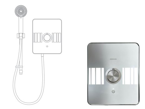 Aqualisa Lumi 10.5kW electric shower - chrome (LME10501) spares breakdown diagram