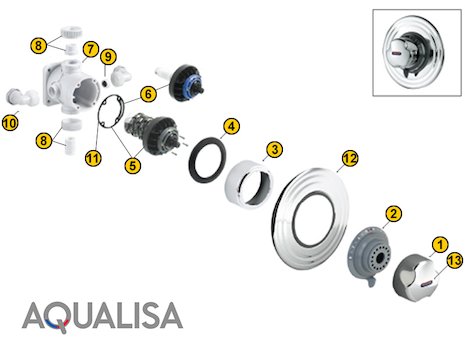 Aqualisa Aquavalve 405 spares breakdown diagram