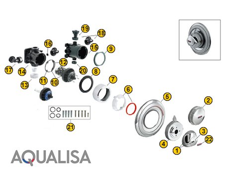 Aqualisa Aquavalve 409 spares breakdown diagram