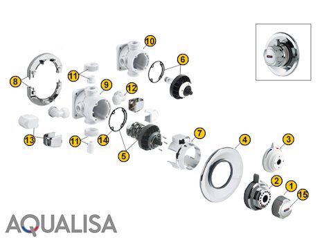 Aqualisa Aquavalve 430 spares breakdown diagram