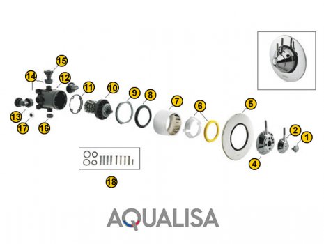 Aqualisa Axis Thermo spares breakdown diagram