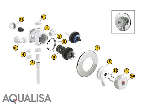 Aqualisa Classic Aquavalve 200 Thermostatic (200) spares breakdown diagram