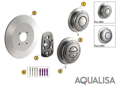 Aqualisa Quartz Digital Concealed (2001-current) (Quartz Digital) spares breakdown diagram