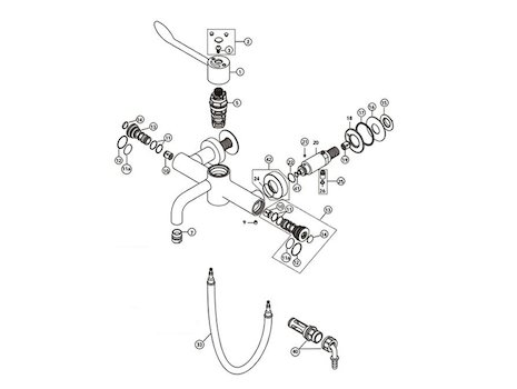 Armitage Shanks TMV3 lever operated thermostatic commercial tap spares breakdown diagram