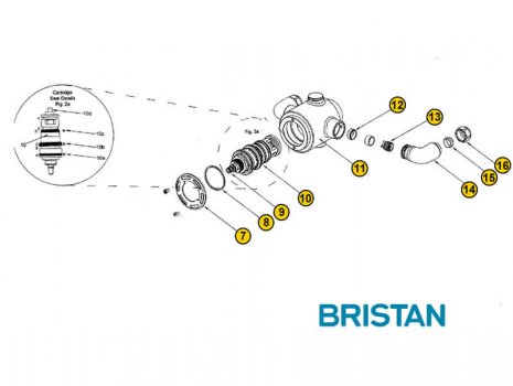 Bristan 1901 shower valve (cart5) (N SHXAR C) spares breakdown diagram