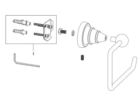 Bristan 1901 Toilet Roll Holder - Chrome (N2 ROLL C) spares breakdown diagram