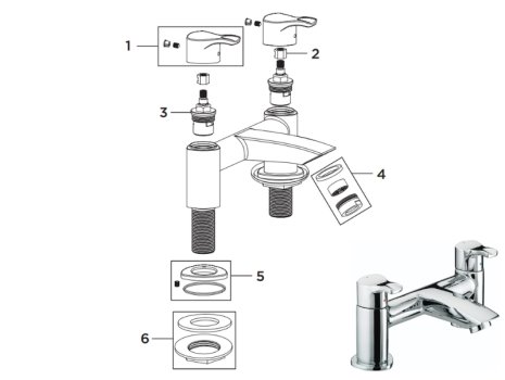 Bristan Capri Bath Filler - Chrome (CAP BF C) spares breakdown diagram