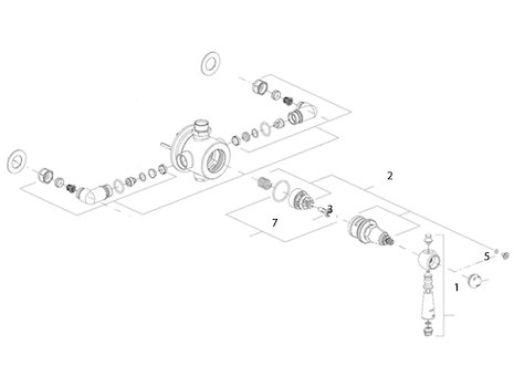 Bristan Cardinal Thermostatic antique shower valve (Cardinal) spares breakdown diagram