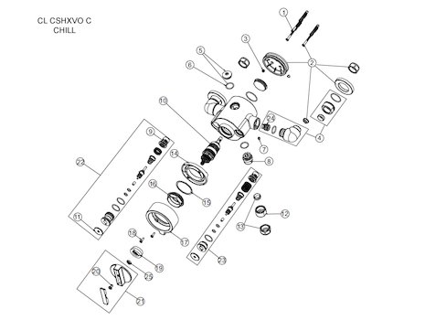 Bristan Chill thermostatic shower (Chill) spares breakdown diagram