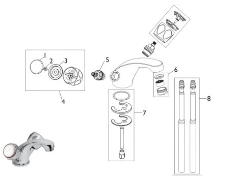 Bristan Club Basin Mixer With Plug And Chain - Chrome (VAC BASNW C MT) spares breakdown diagram