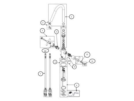 Bristan Pecan Easyfit Sink Mixer - Chrome (PCN EFSNK C) spares breakdown diagram