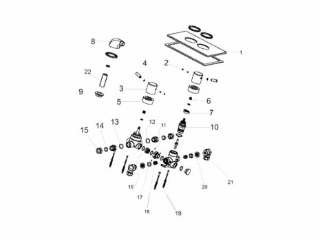 Bristan Prism concealed dual control shower valve with diverter (PM TSHCDIV) spares breakdown diagram