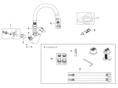 Bristan Regency Easyfit Sink Mixer - Chrome (RG SNK EF C) spares breakdown diagram