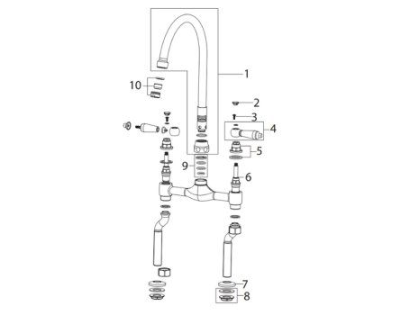 Bristan Renaissance Bridge Mixer - Brushed Nickel (RS DSM BN) spares breakdown diagram