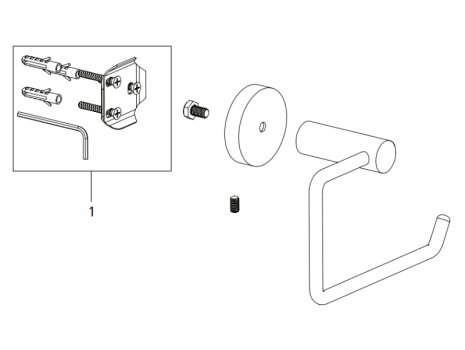 Bristan Round Toilet Roll Holder - Chrome (RD ROLL C) spares breakdown diagram