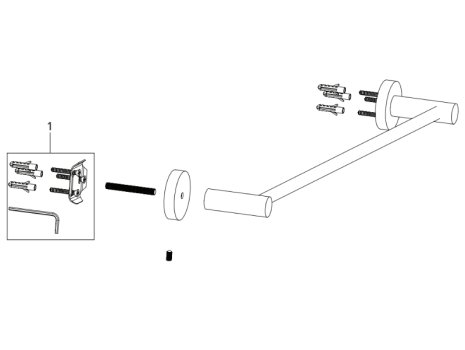 Bristan Round Towel Rail - Chrome (RD RAIL C) spares breakdown diagram