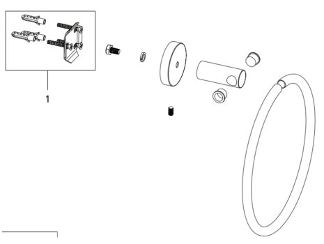 Bristan Round Towel Ring - Chrome (RD RING C) spares breakdown diagram