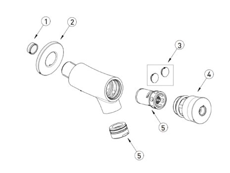 Bristan Timed Flow Wall Mounted Basin Tap - Chrome (Z2 BIB C) spares breakdown diagram