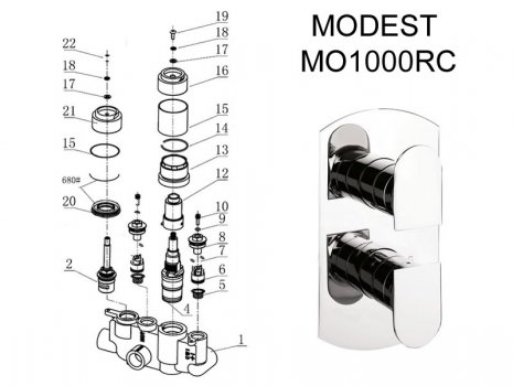 Crosswater Modest thermostatic shower valve post 2013 (MO1000RC)