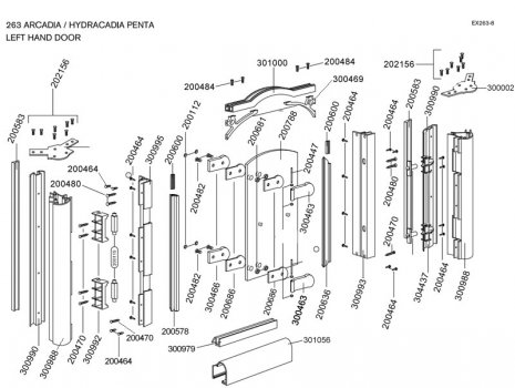 Daryl Arcadia 263 Penta door spares breakdown diagram