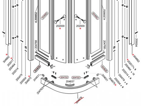 Daryl Aroco 896 quadrant lower half view spares breakdown diagram