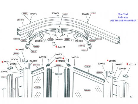 Daryl Cressida 796 version 1 top half view spares breakdown diagram