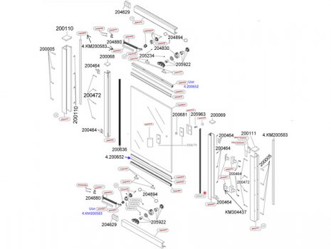 Daryl Cyan 601 in-swing spares breakdown diagram