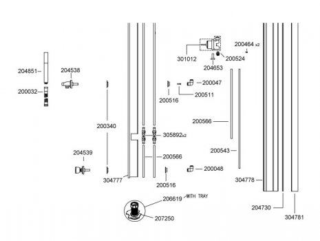 Daryl Hydra 400 Lower half view spares breakdown diagram