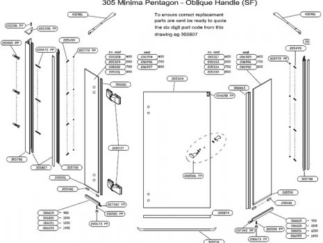 Daryl Minima 305 Pentagon spares breakdown diagram