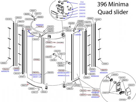 Daryl Minima 396 Quadrant spares breakdown diagram