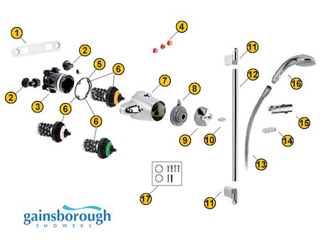 Gainsborough Ambassador - Exposed (Ambassador) spares breakdown diagram