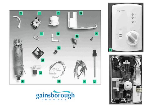 Gainsborough Energy 1000x (Energy 1000x) spares breakdown diagram