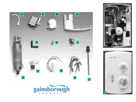 Gainsborough Energy 2000x (Energy 2000x) spares breakdown diagram