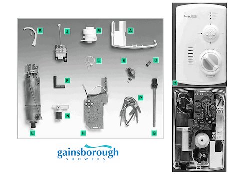 Gainsborough Energy 3000x (Energy 3000x) spares breakdown diagram