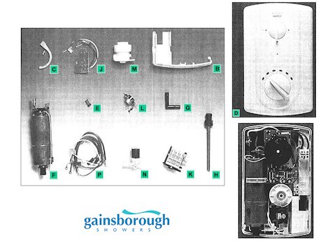 Gainsborough Quartz ('97) (Quartz) spares breakdown diagram