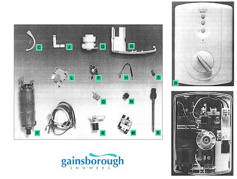 Gainsborough Select ('97) (Select 97) spares breakdown diagram