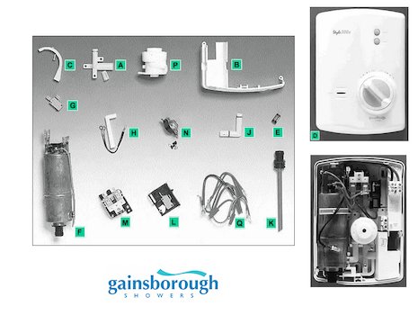 Gainsborough Style 300x (Style 300x) spares breakdown diagram
