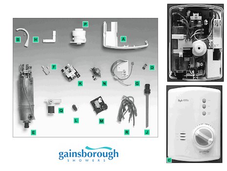 Gainsborough Style 400x (Style 400x) spares breakdown diagram