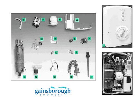 Gainsborough SV700 (SV700) spares breakdown diagram