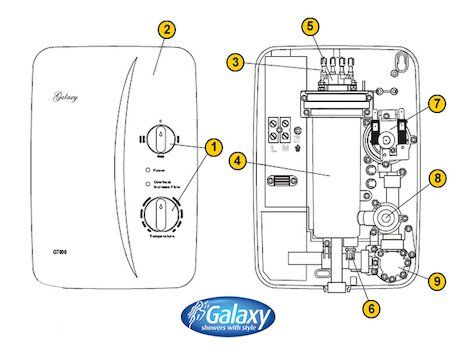 Galaxy G7000 (G7000) spares breakdown diagram