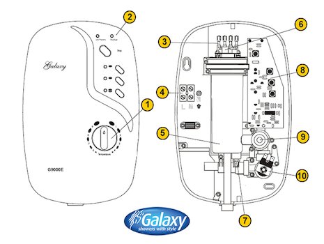 Galaxy G9000E (G9000E) spares breakdown diagram