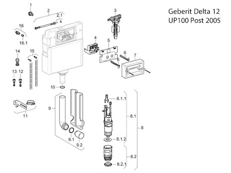 Geberit Type 380 fill valve shut-off seal set