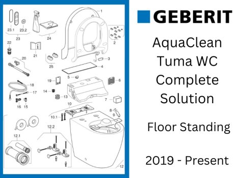 Geberit Geberit AquaClean Tuma WC Floor-Standing WC - 2019-Present (146.310.SI.1) spares breakdown diagram