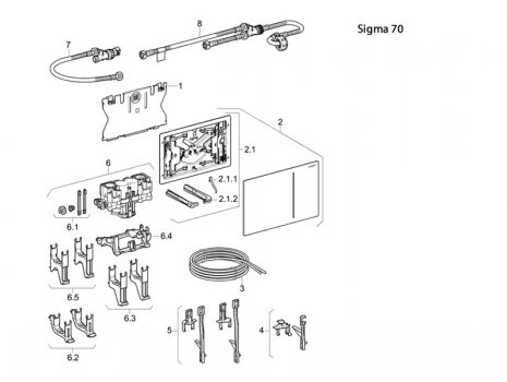Geberit Sigma 70 push actuator spares spares breakdown diagram