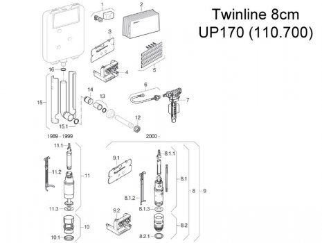 Geberit Twinline UP170 (110.700) spares breakdown diagram
