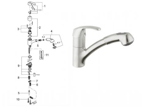 Flexible Alimentation 45484000 Avec Clips (Paire) Grohe