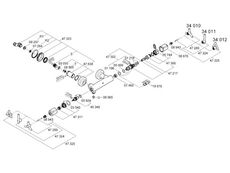 Grohe Atrio bar mixer shower (34011000) spares breakdown diagram