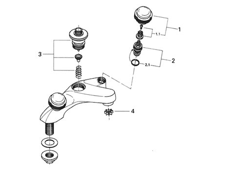 Grohe Clova bath/shower mixer 3/4" (25767000) spares breakdown diagram
